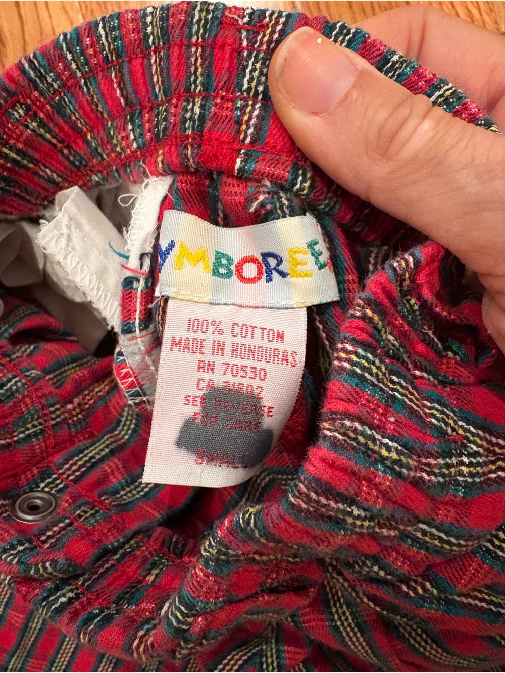 Gymboree Vintage ‘90s Boys Polo Shirt & Plaid Pants Red Holiday Small 3-4 Outfit - Picture 5 of 7